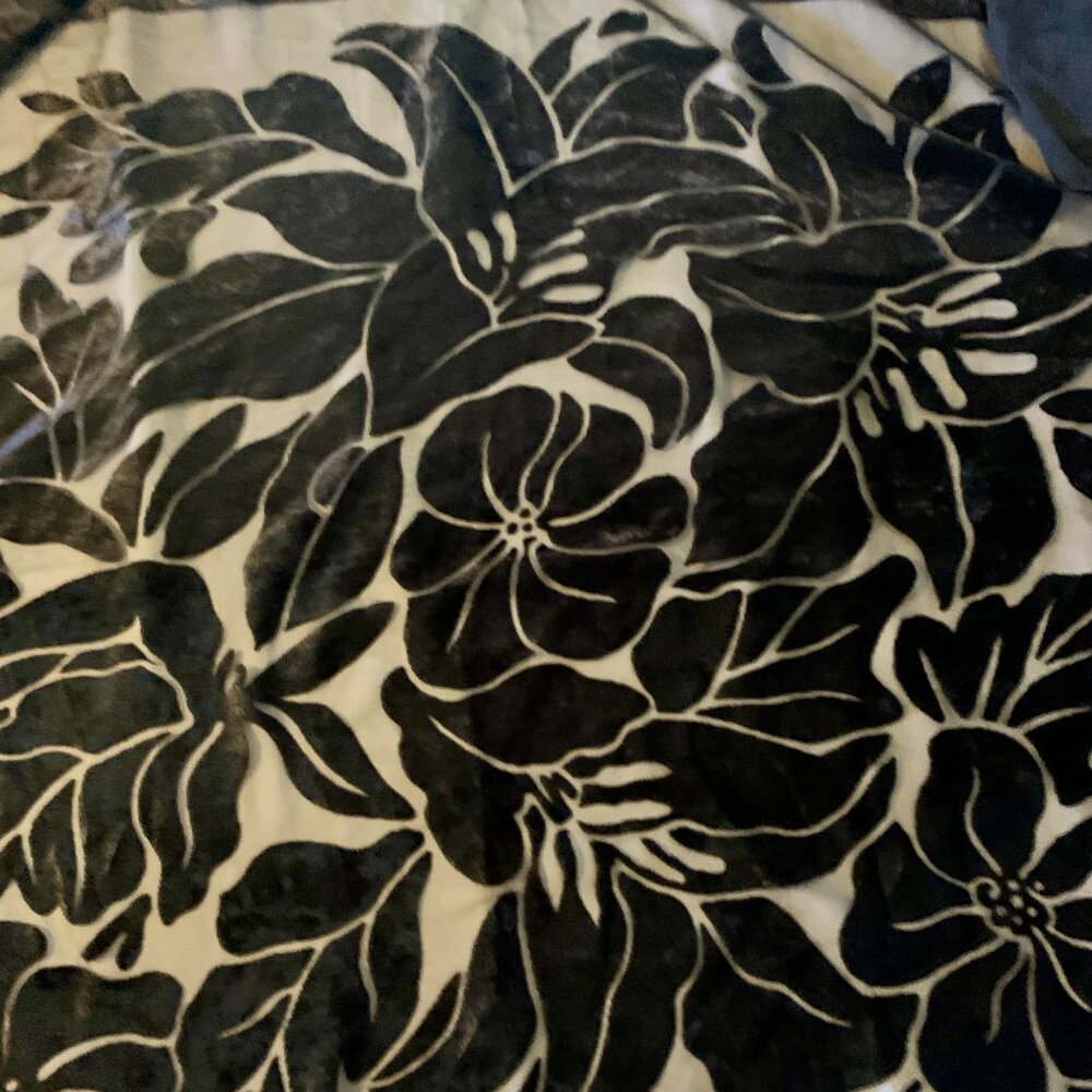 Black Velvet Burnout Floral Wrap/Shawl